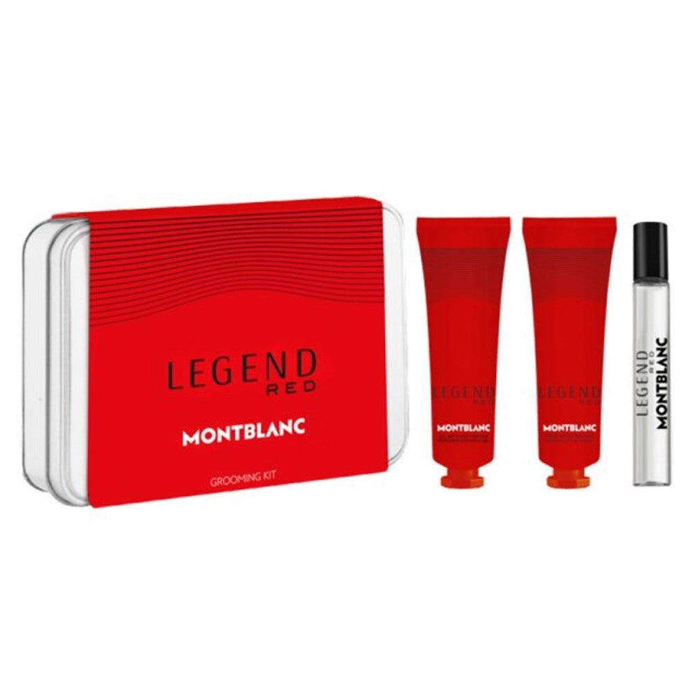 Mont Blanc Legend Red Grooming Kit Set EDP 7.5ML+Face Cream 30ML+Cleansing Gel 30ML