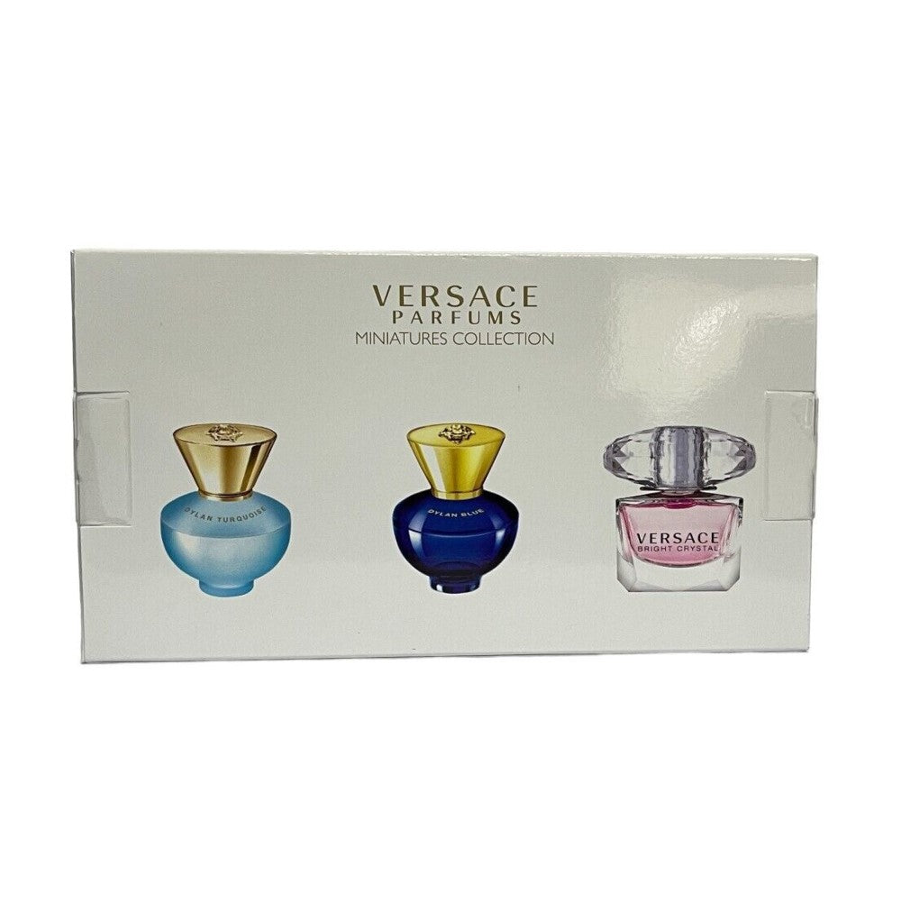 Versace Mini Set 3x5ML(Bright Crystal EDT+Dylan Blue EDP+ Dylan Turquoise EDT)